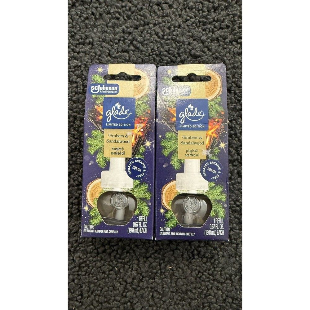 Glade PlugIns Scented Oil Refills, Embers & Sandalwood, 0.67oz, 2 Count